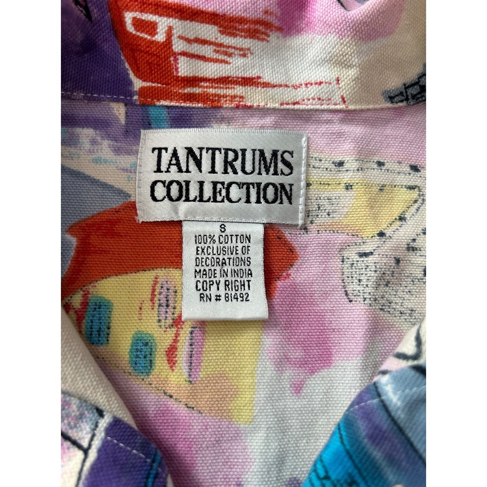 Tantrums Collection Colorful City Print Cotton Jacket Small - Picture 8 of 9